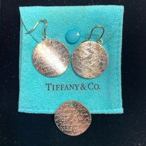 Tiffany & Co. Note pendant and matching earrings